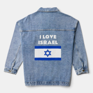 Ik hou van Israël Israëlische vlag Pro-Israël Denim Jacket