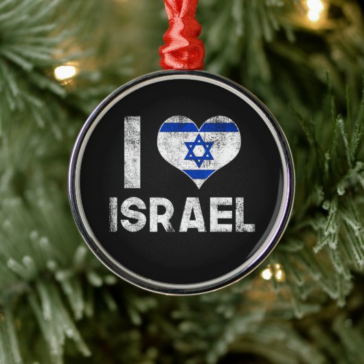 Ik hou van Israël Metalen Ornament (Boom)