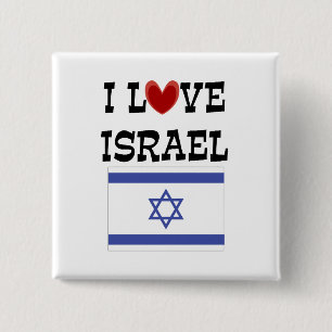 Ik hou van Israël, populair design Vierkante Button 5,1 Cm