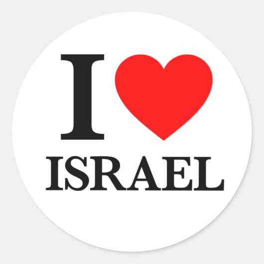 Ik hou van Israël Ronde Sticker (Voorkant)