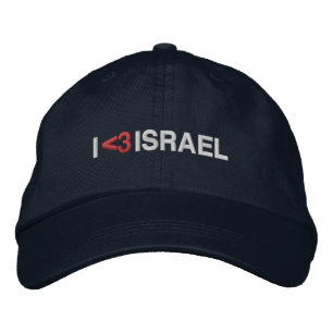 Ik hou van Israel rood hart wit moderne typografie Geborduurde Pet