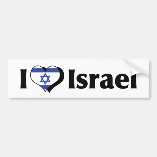 Ik hou van Israël-vlag Bumpersticker (Voorkant)