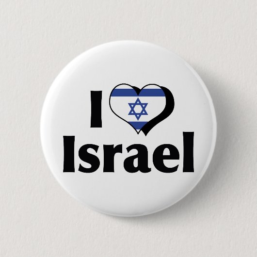 Ik hou van Israël Vlag Ronde Button 5,7 Cm (Voorkant)