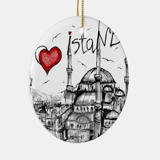 Ik hou van Istanbul Keramisch Ornament (Rechts)