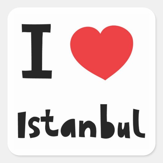 Ik hou van Istanbul Vierkante Sticker (Voorkant)