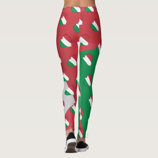 Ik hou van Italiaans Hearts Patroon Leggings (Achterkant)