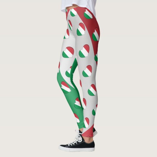 Ik hou van Italiaans Hearts Patroon Leggings (Links)