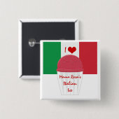 Ik hou van Italiaans ijs - Button van verkopers (Voorkant /achterkant)