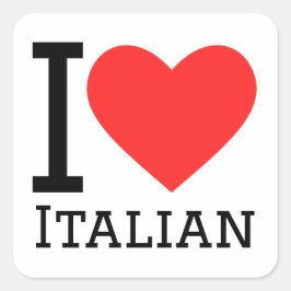 Ik hou van Italiaans Vierkante Sticker
