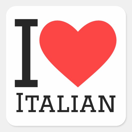 Ik hou van Italiaans Vierkante Sticker (Voorkant)