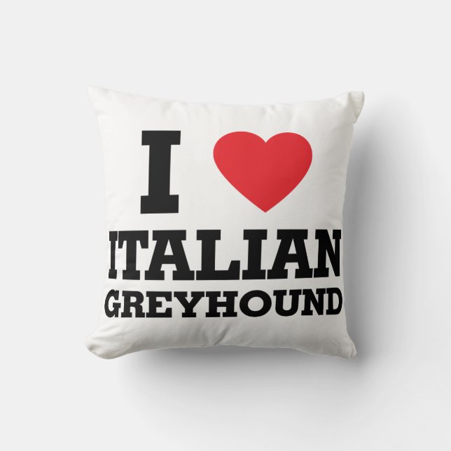 Ik hou van Italiaanse Greyhound Kussen (Voorkant)