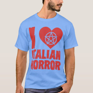 Ik hou van Italiaanse Horror Hart Pentagram Grieze T-shirt