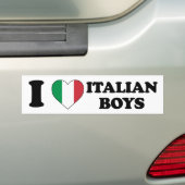 Ik hou van Italiaanse jongens Bumpersticker (Op auto)