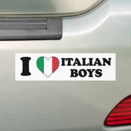 Ik hou van Italiaanse jongens Bumpersticker