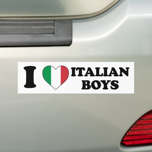 Ik hou van Italiaanse jongens Bumpersticker (Op auto)
