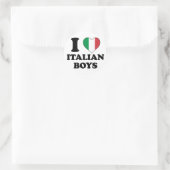 Ik hou van Italiaanse jongens Ronde Sticker (Tas)
