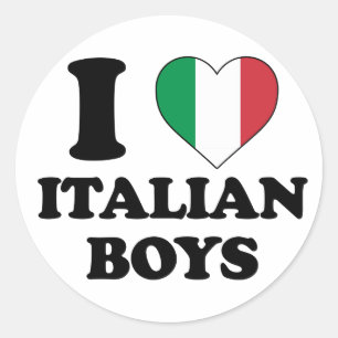 Ik hou van Italiaanse jongens Ronde Sticker