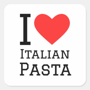 Ik hou van Italiaanse pasta Vierkante Sticker