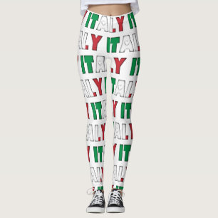 Ik hou van Italiaanse vlaggekleurde Typografie Pat Leggings