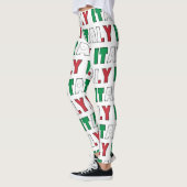 Ik hou van Italiaanse vlaggekleurde Typografie Pat Leggings (Links)