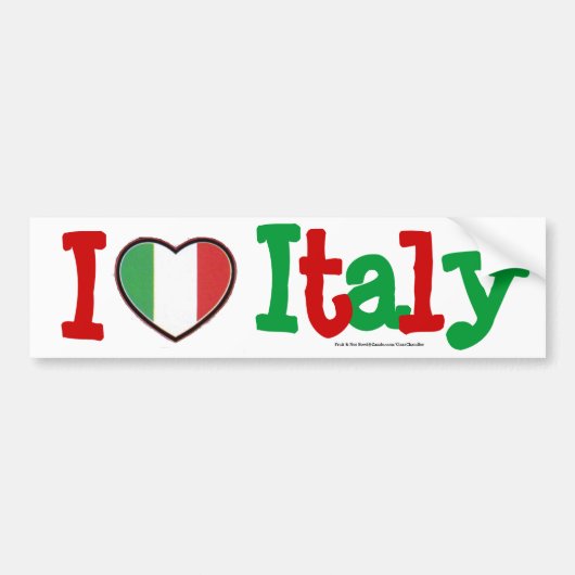 Ik hou van Italië Bumpersticker (Voorkant)