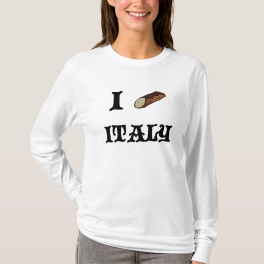 Ik hou van Italië Cannoli Womens Long Slapes Shirt (Voorkant)