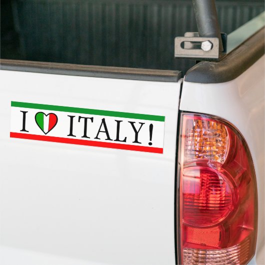 Ik hou van Italië! Hartvlag Bumpersticker (Op Truck)