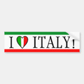 Ik hou van Italië! Hartvlag Bumpersticker (Voorkant)