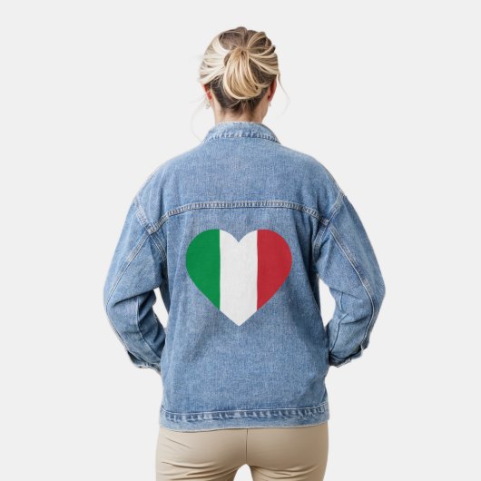 Ik hou van Italië Italiaanse vlag hart Denim Jacket (Model)