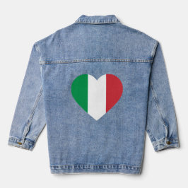 Ik hou van Italië Italiaanse vlag hart Denim Jacket