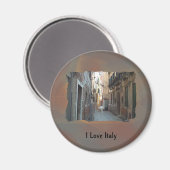 Ik hou van Italië - Italian Side Street Magneet (Voorkant / Achterkant)