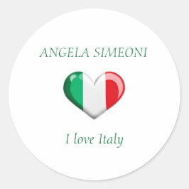 Ik hou van Italië | Je naam Ronde Sticker
