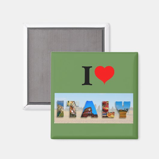 Ik hou van Italië Magneet (Voorkant / Achterkant)