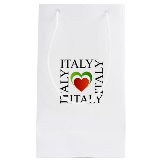 Ik hou van italië met italiaanse vlagkleuren klein cadeauzakje (Voorkant)