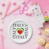 Ik hou van italië met italiaanse vlagkleuren papieren bordje (Feest)