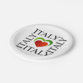 Ik hou van italië met italiaanse vlagkleuren papieren bordje (Gekanteld)