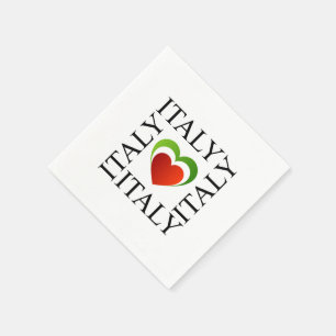 Ik hou van italië met italiaanse vlagkleuren servetten
