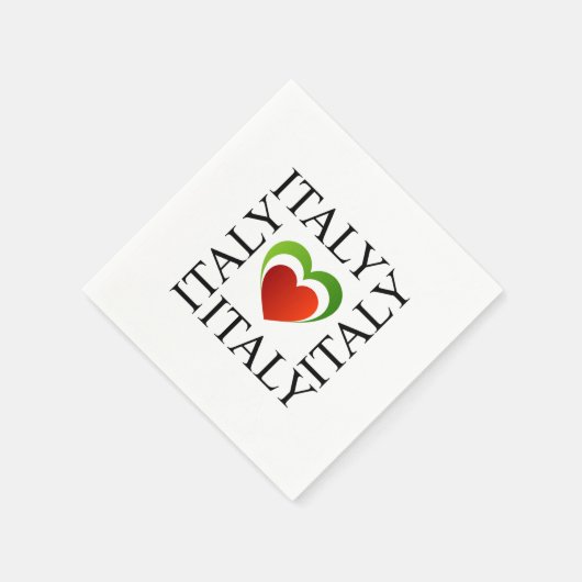 Ik hou van italië met italiaanse vlagkleuren servetten (Hoek)