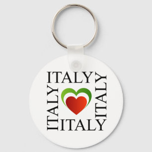 Ik hou van italië met italiaanse vlagkleuren sleutelhanger