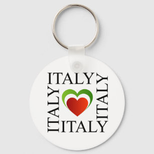 Ik hou van italië met italiaanse vlagkleuren sleutelhanger