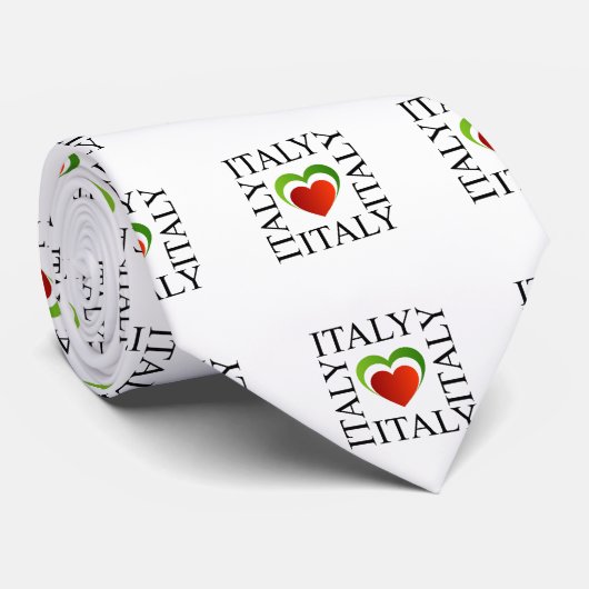 Ik hou van italië met italiaanse vlagkleuren stropdas (Opgerold)