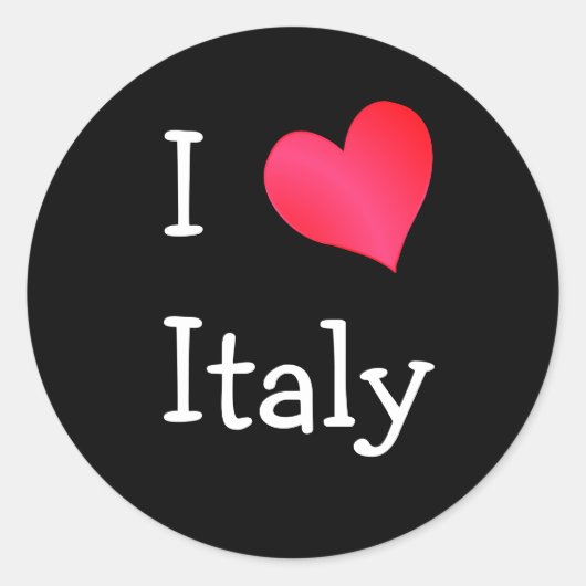 Ik hou van Italië Ronde Sticker (Voorkant)