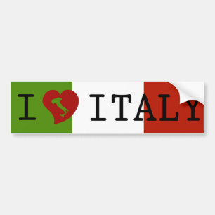 Ik hou van Italië Vlag Bumpersticker