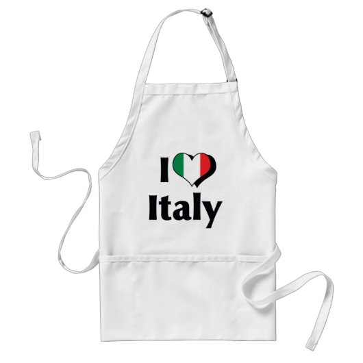 Ik hou van Italië Vlag Standaard Schort (Voorkant)