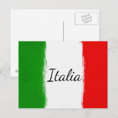 Ik hou van Italië. Vlag van Italië. Briefkaart (Voorkant / Achterkant)