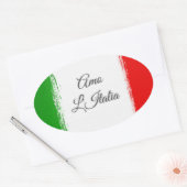 Ik hou van Italië. Vlag van Italië. Oval Sticker (Envelop)