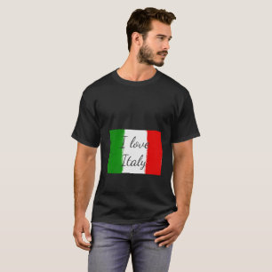 Ik hou van Italië. Vlag van Italië. T-shirt