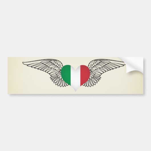 Ik hou van Italië - vleugels Bumpersticker (Voorkant)