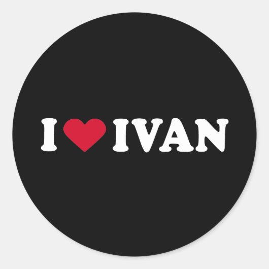 IK HOU VAN IVAN RONDE STICKER (Voorkant)