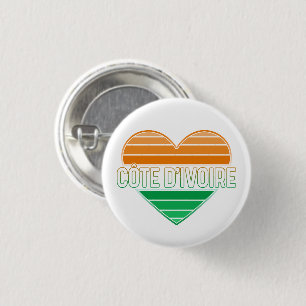 Ik hou van Ivoorkust, Ivoorkust hart Ronde Button 3,2 Cm